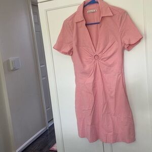 abercrombie & fitch O ring front collard short sleeve mini dress cottagecore M